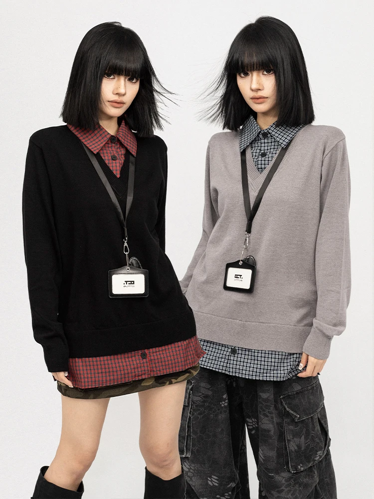 Ретро-американский вязаный свитер в стиле Spicy Girl, свободный женский базовый топ с длинными рукавами, модный осенний теплый свитер с эффектом согревания
Ретро-американский вязаный свитер в стиле Spicy Girl, свободный женский базовый топ с длинными рукавами, модный осенний теплый свитер с эффектом согревания