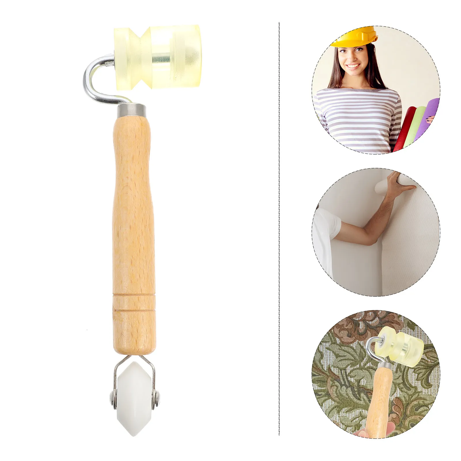 1Pcs Wallpaper Seam Roller with Wooden Handle and PU Wheel for Professional Wall Covering Installation Smooth Vinyl Film
1Pcs Wallpaper Seam Roller with Wooden Handle and PU Wheel for Professional Wall Covering Installation Smooth Vinyl Film