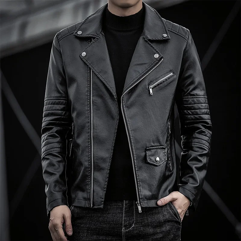 Autumn Outfit Men's Jackets Men Slim Fit Motorcycle Clothing Youth Fashion Personality Brand Handsome Zipper Leather Jacket
Autumn Outfit Men's Jackets Men Slim Fit Motorcycle Clothing Youth Fashion Personality Brand Handsome Zipper Leather Jacket
