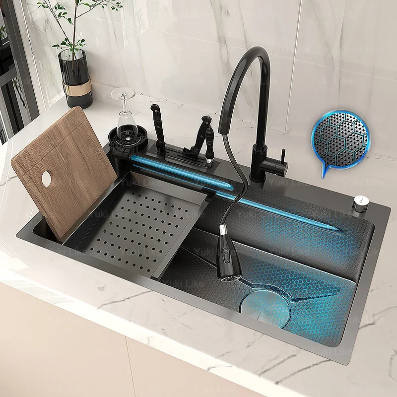 Stainless Steel Kitchen Sink Embossed Large Single-Slot With Kitchen Faucet Multifunctional Washbasin for Apartment
Stainless Steel Kitchen Sink Embossed Large Single-Slot With Kitchen Faucet Multifunctional Washbasin for Apartment