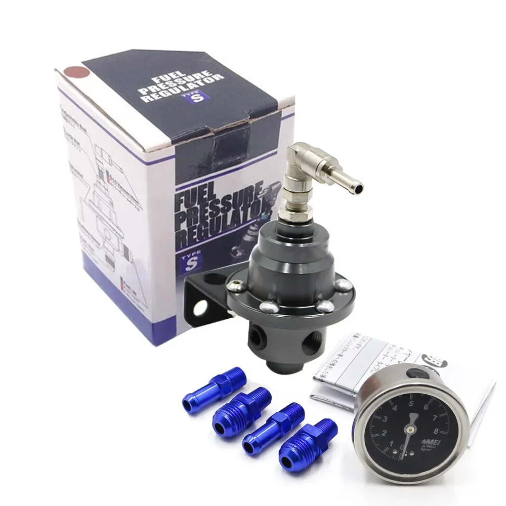 Universal Adjustable Fuel Pressure Regulator tomei type With gauge and instructions
Universal Adjustable Fuel Pressure Regulator tomei type With gauge and instructions