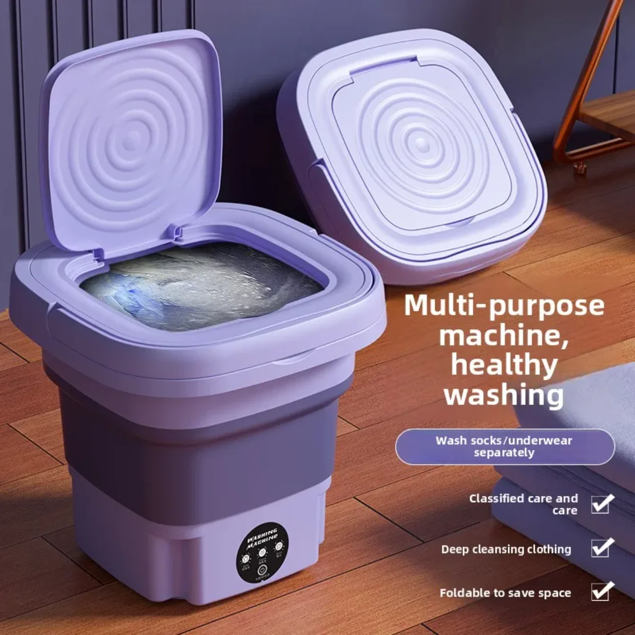 8L Mini Foldable Washing Machine with Spin Dryer Collapsible Portable Washer for Socks Underwear Panties Small Household Laundry
8L Mini Foldable Washing Machine with Spin Dryer Collapsible Portable Washer for Socks Underwear Panties Small Household Laundry