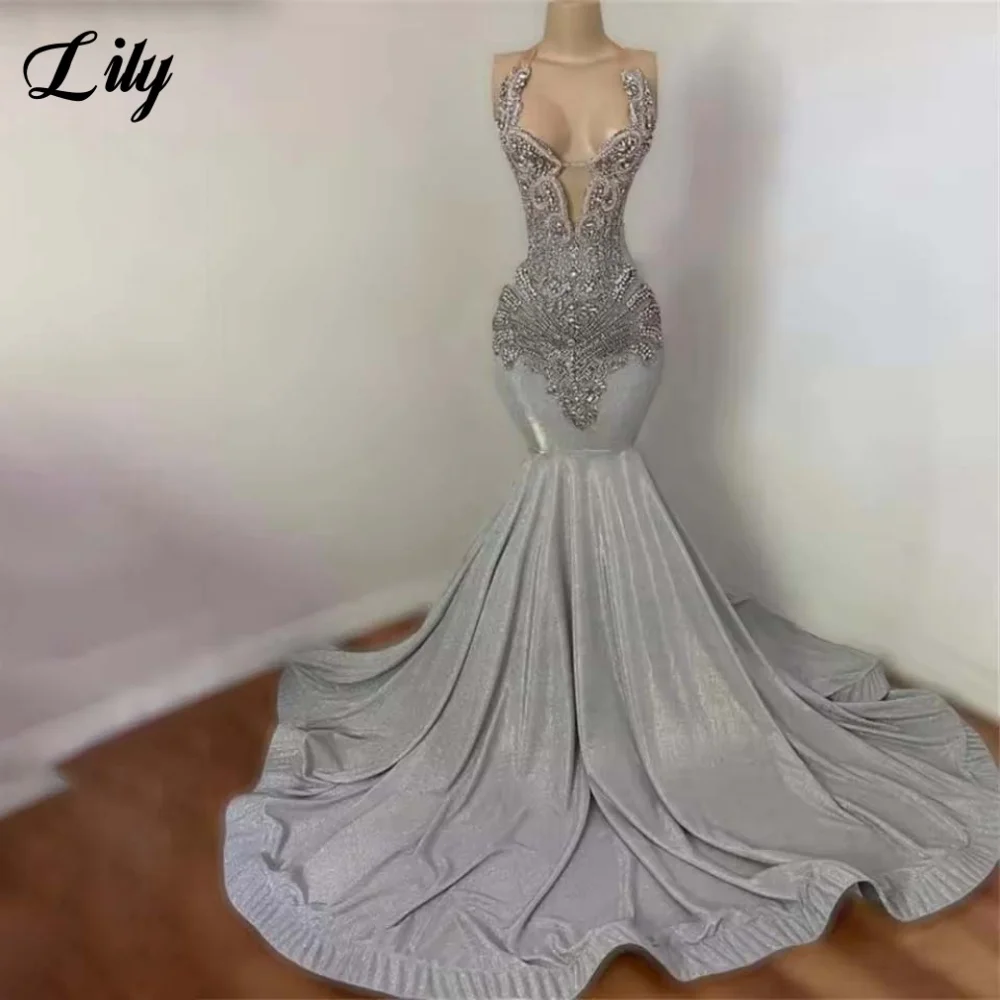 Lily Silver Sparkly Mermaid Evening Dress Backless Deep V-Neck Sequins Prom Dress Pleating Trailing Party Formal Gown Customized
Lily Silver Sparkly Mermaid Evening Dress Backless Deep V-Neck Sequins Prom Dress Pleating Trailing Party Formal Gown Customized