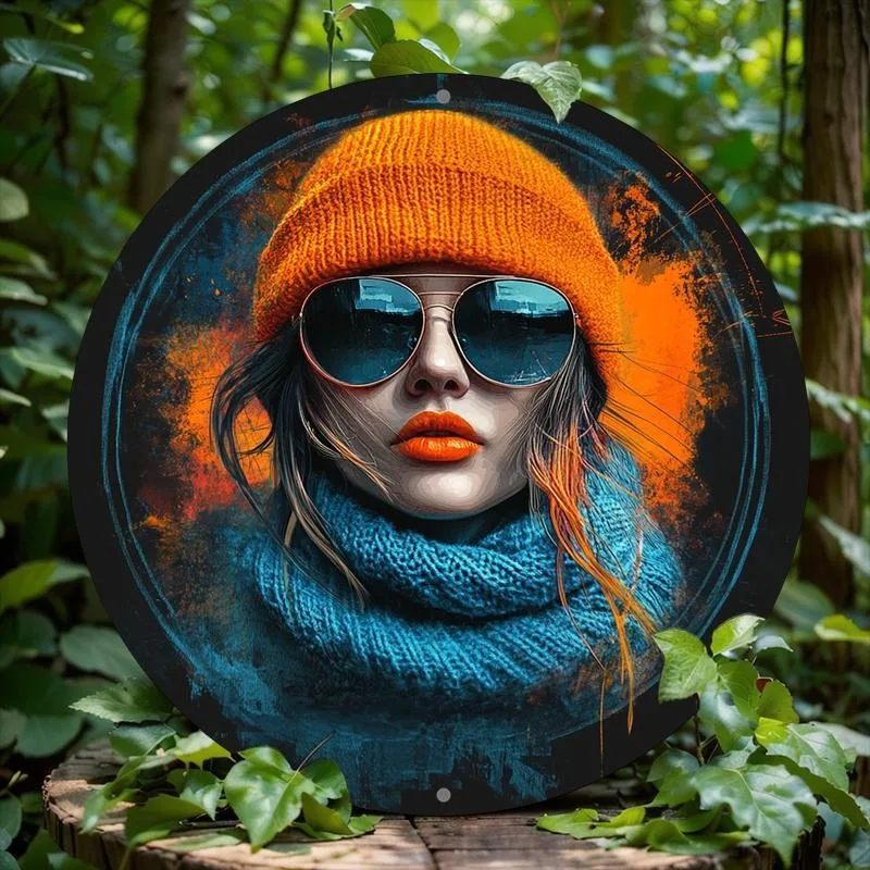 Room Decor, Artistic Aluminum Metal Sign, 2D Flat Printed Circular Decorative Plaque with Woman Theme, Ideal for Bar, Cafe, Home
Room Decor, Artistic Aluminum Metal Sign, 2D Flat Printed Circular Decorative Plaque with Woman Theme, Ideal for Bar, Cafe, Home