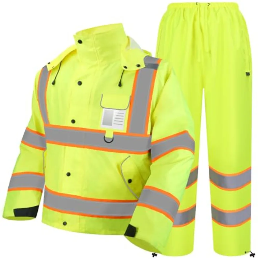 Hi Vis Rain Jacket and Pants, ANSI Class 3 Reflective High Visibility Safety Rain Suits
Hi Vis Rain Jacket and Pants, ANSI Class 3 Reflective High Visibility Safety Rain Suits