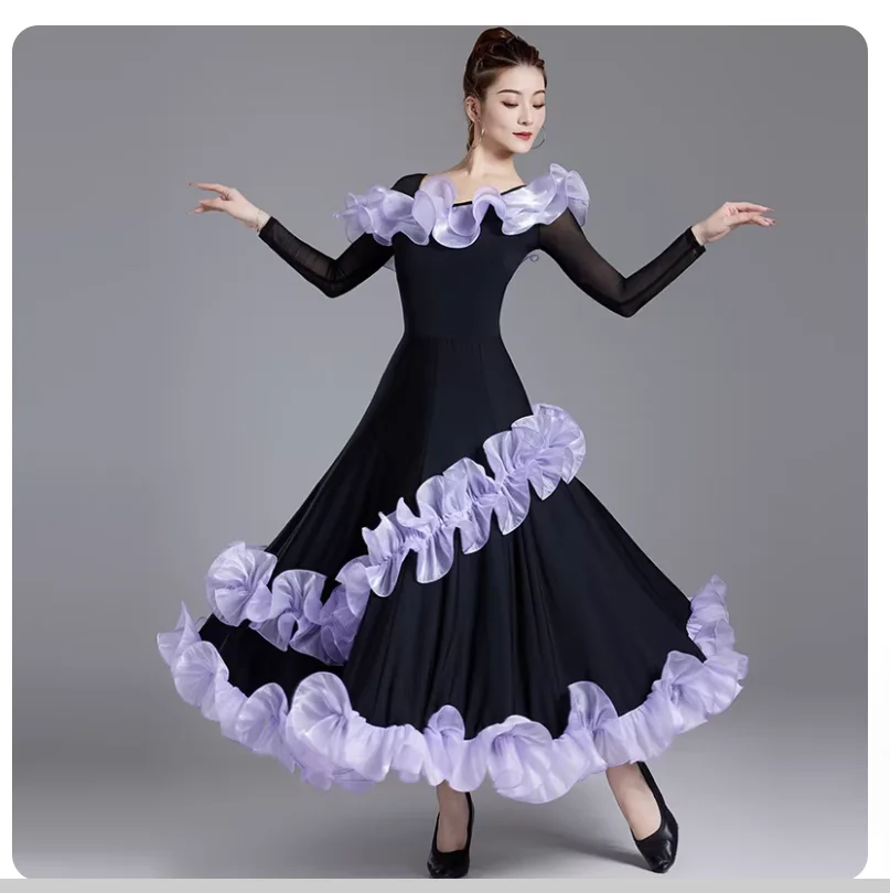Modern Dance Dress with Full Skirt for National Standard Dancewear
Modern Dance Dress with Full Skirt for National Standard Dancewear