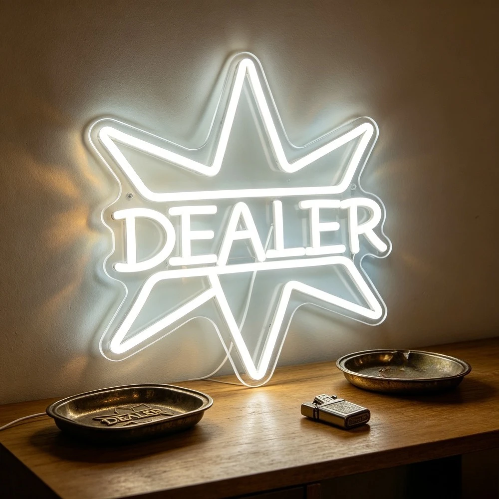 Poker Dealer Neon Sign LED Wall Art USB Rechargeable Night Light Vintage Aesthetic Home Decor for Poker Room Bar Game Room Gift
Poker Dealer Neon Sign LED Wall Art USB Rechargeable Night Light Vintage Aesthetic Home Decor for Poker Room Bar Game Room Gift