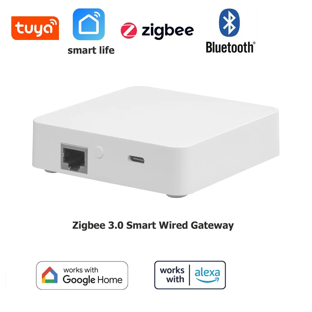 Tuya Smart Wired Zigbee 3.0 Gateway Hub WIFI Bluetooth Wireless Protocol IoT Fits Alexa Google Home Smart Life App Control Host
Tuya Smart Wired Zigbee 3.0 Gateway Hub WIFI Bluetooth Wireless Protocol IoT Fits Alexa Google Home Smart Life App Control Host