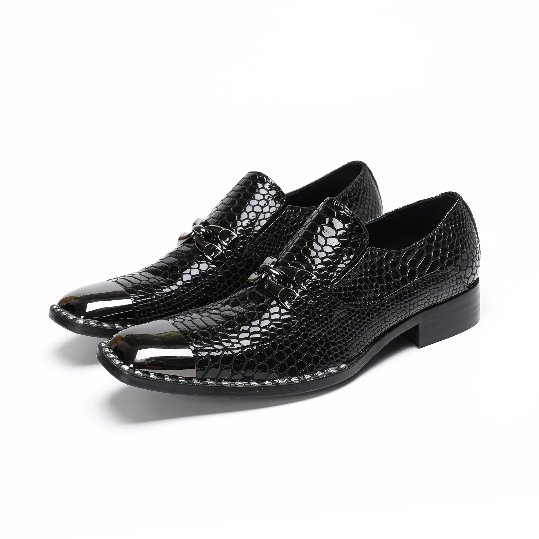 Men's Loafers with Metal Square Toe in Crocodile Leather Spring/Fall Business Banquet Party Office New Formal Shoes
Men's Loafers with Metal Square Toe in Crocodile Leather Spring/Fall Business Banquet Party Office New Formal Shoes