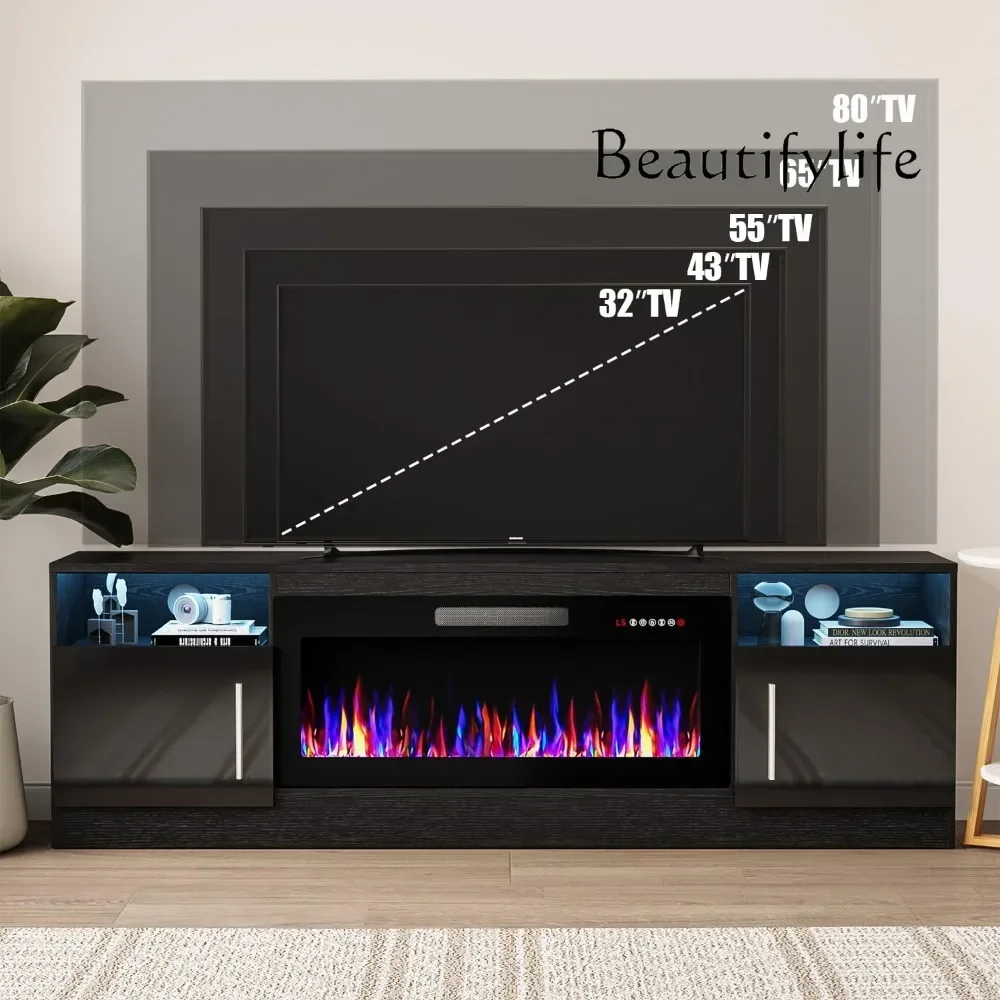 Fireplace with TV Stand 36" inch Electric Fireplace Up to 80" TVs, LED Light Entertainment Center, 70" Modern Wood High Gloss w
Fireplace with TV Stand 36" inch Electric Fireplace Up to 80" TVs, LED Light Entertainment Center, 70" Modern Wood High Gloss w