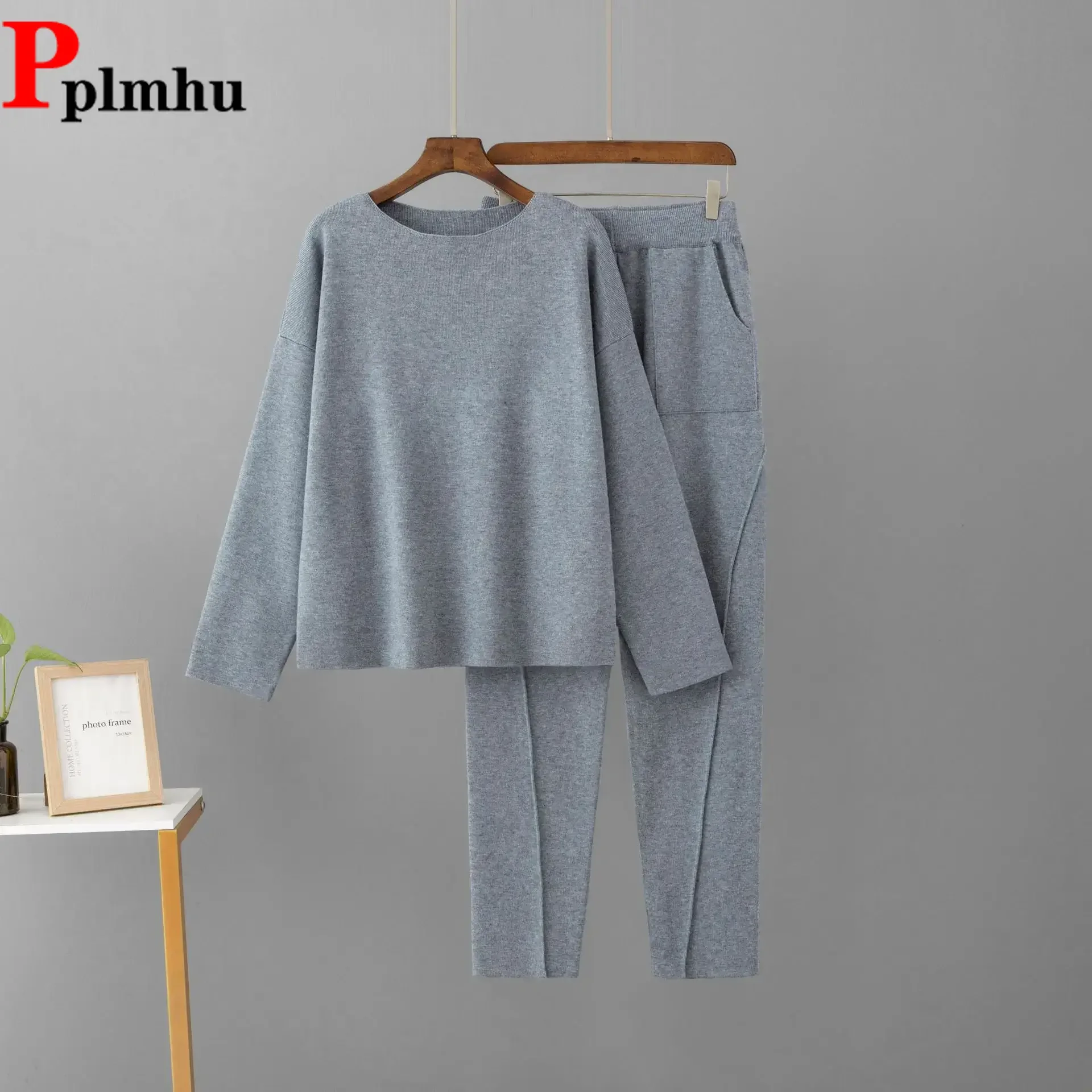 Women O-neck Knitwears Sweater Pullover Tops Conjuntos Casual High Waist Harem Pants Outfit Classic Solid Knitted 2 Piece Sets
Women O-neck Knitwears Sweater Pullover Tops Conjuntos Casual High Waist Harem Pants Outfit Classic Solid Knitted 2 Piece Sets