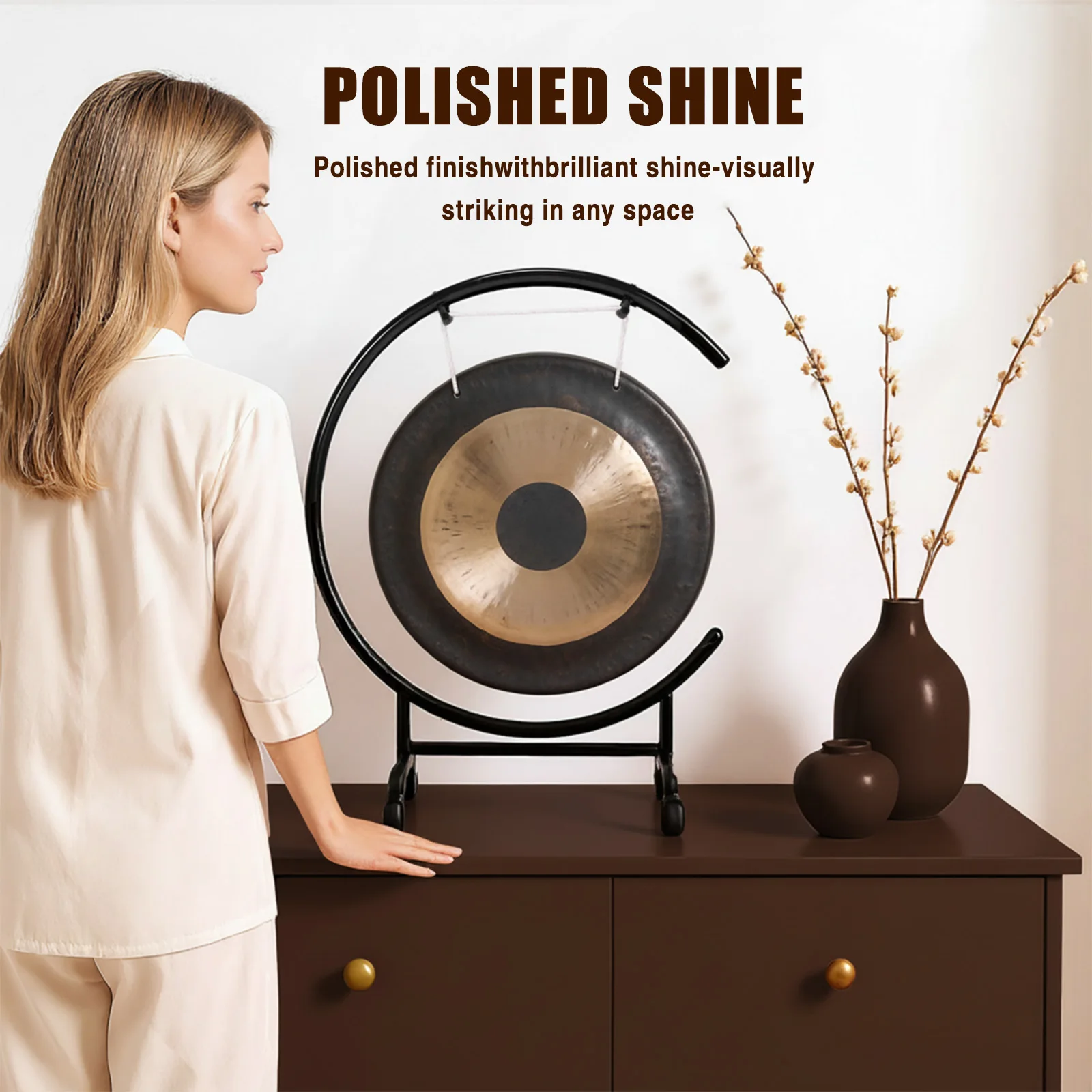 18in Gong Instrument on The Seaside C-Stand Gong Percussion Instrument with Mallet for Therapy Yoga and Long Sustain
18in Gong Instrument on The Seaside C-Stand Gong Percussion Instrument with Mallet for Therapy Yoga and Long Sustain