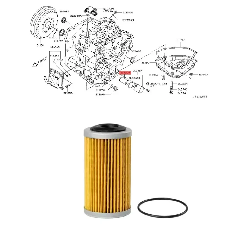 RE0F11A JF015E Fit For Nissan/Altima/Maxima/Versa/Sentra & Infiniti/JX35/QX50/QX60 31726-3JX0A Automatic Transmission Oil Filter
RE0F11A JF015E Fit For Nissan/Altima/Maxima/Versa/Sentra & Infiniti/JX35/QX50/QX60 31726-3JX0A Automatic Transmission Oil Filter