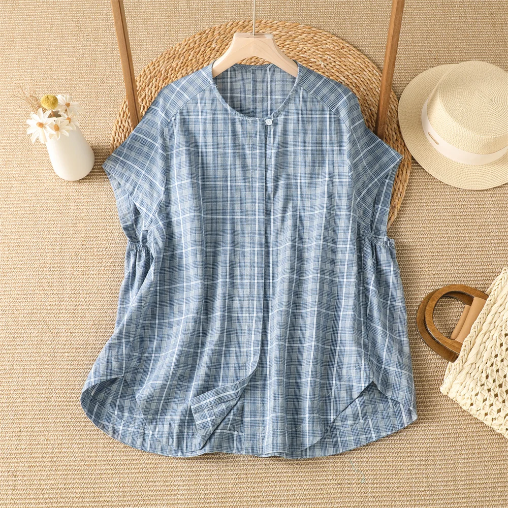 Summer Casual Plaid Short Sleeve Women's Shirt Loose Fit Unique Vintage Style Top Comfortable Breathable Fashionable
Summer Casual Plaid Short Sleeve Women's Shirt Loose Fit Unique Vintage Style Top Comfortable Breathable Fashionable