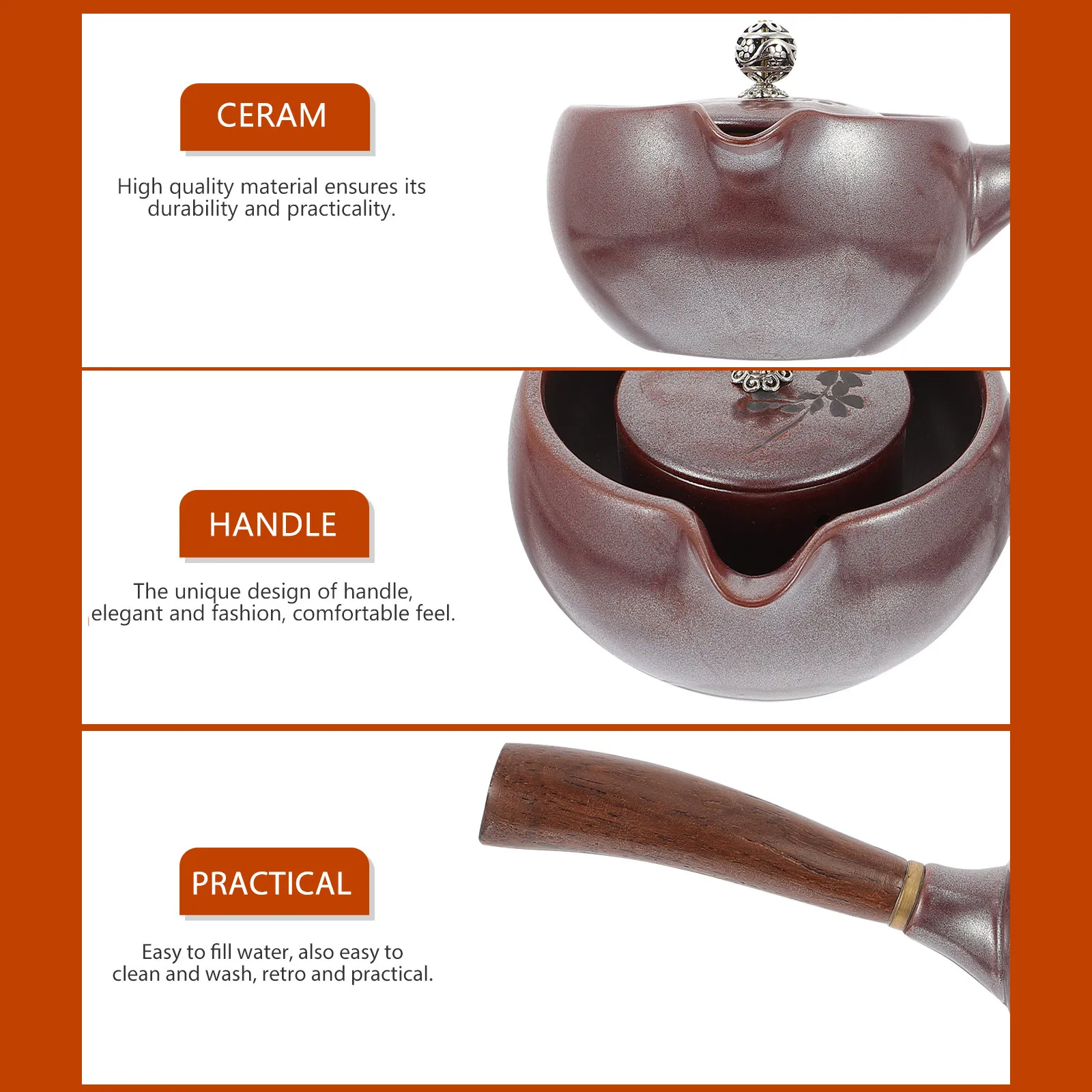 1Pcs Ceramic Tea Kettle Household Retro Teapot with Wooden Handle Easy Clean Opening Design Porcelain Water Heating Kettle Side
1Pcs Ceramic Tea Kettle Household Retro Teapot with Wooden Handle Easy Clean Opening Design Porcelain Water Heating Kettle Side
