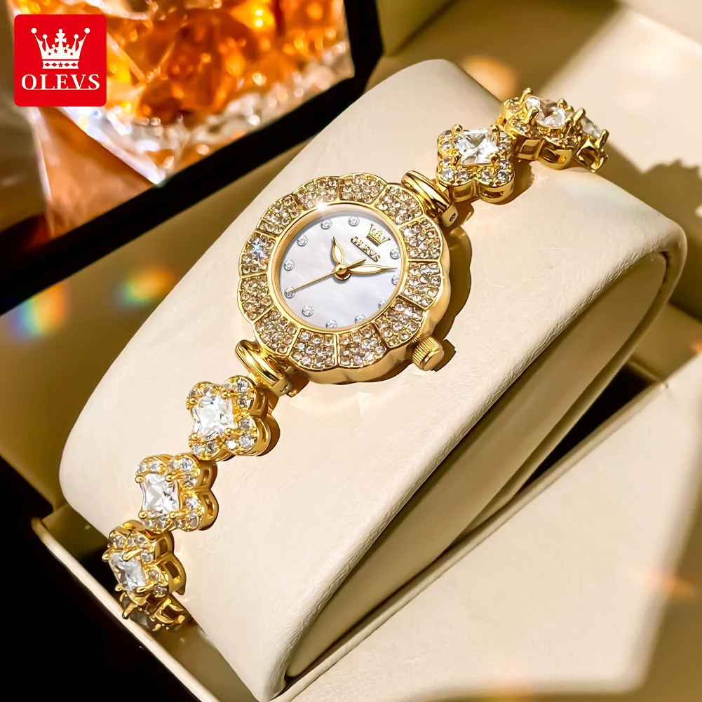 OLEVS Original Luxury Bracelet Watch For Womens High-End Quartz Ladies Elegant Gold Wristwatch Stainless Stee Waterproof 9813
OLEVS Original Luxury Bracelet Watch For Womens High-End Quartz Ladies Elegant Gold Wristwatch Stainless Stee Waterproof 9813