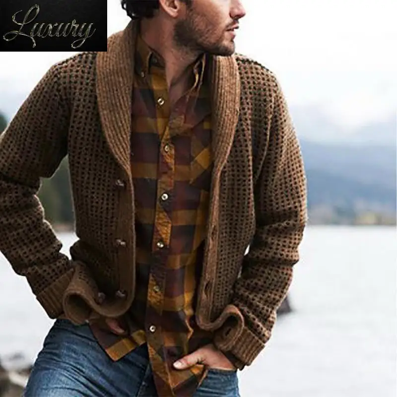 Autumn Men Cardigan Sweaters Jumper Winter Fashion Solid Collarless Knitted Outwear Coat Sweater
Autumn Men Cardigan Sweaters Jumper Winter Fashion Solid Collarless Knitted Outwear Coat Sweater