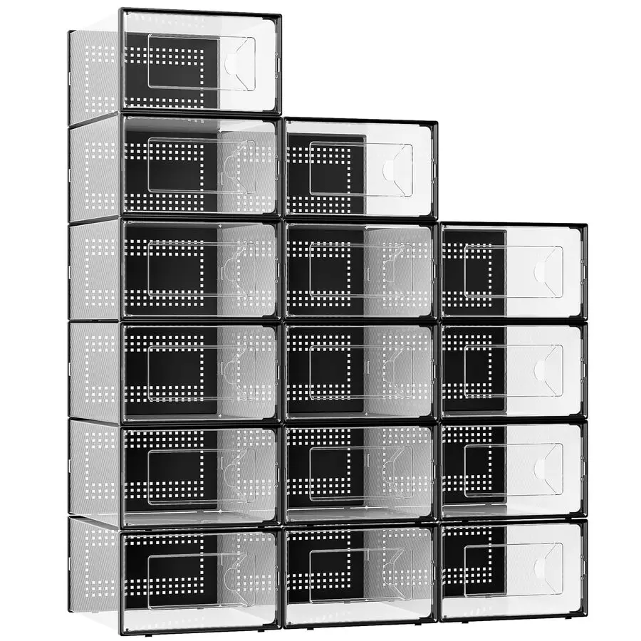 Shoe Storage Box, 15 Pack Clear Plastic Stackable Shoe Organizer for Closet, Interlocking Design Shoe Container Bins for Sneaker
Shoe Storage Box, 15 Pack Clear Plastic Stackable Shoe Organizer for Closet, Interlocking Design Shoe Container Bins for Sneaker