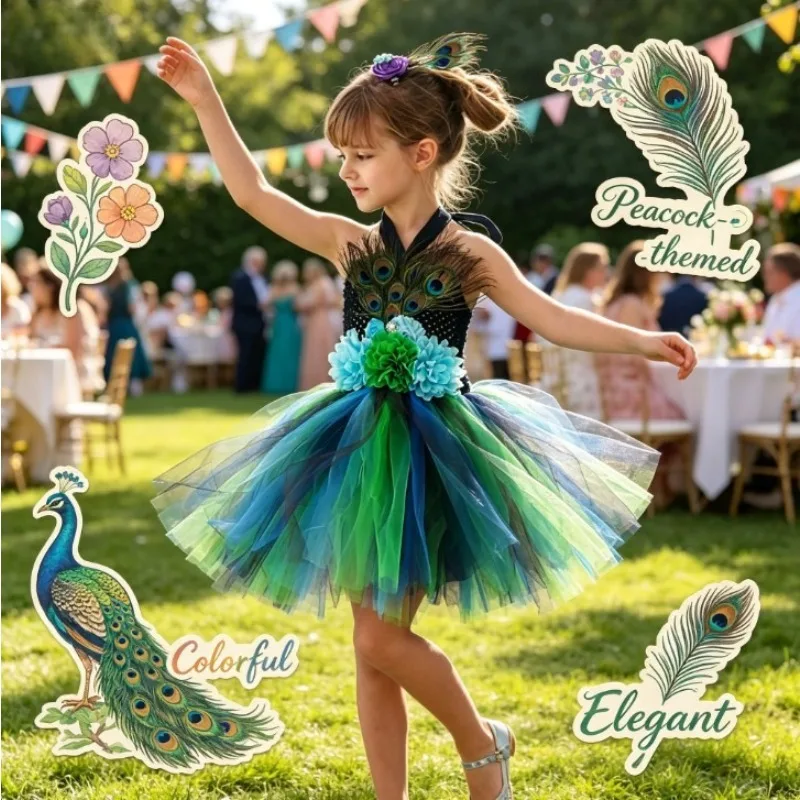 Girls Peacock Princess Tulle Dress Festival Stage Show Gown Kids Mesh Tutu Photoshoot Costume Party Evening Formal Outfit Suit
Girls Peacock Princess Tulle Dress Festival Stage Show Gown Kids Mesh Tutu Photoshoot Costume Party Evening Formal Outfit Suit