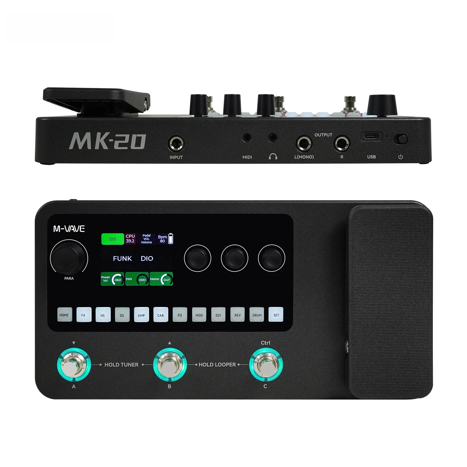 UTIMO M VAVE MMK-20 Guitar/Bass Multi-Effects Processor Pedal, 20 Amp Models 100+ Effects w/Bluetooth, Drum Machine
UTIMO M VAVE MMK-20 Guitar/Bass Multi-Effects Processor Pedal, 20 Amp Models 100+ Effects w/Bluetooth, Drum Machine