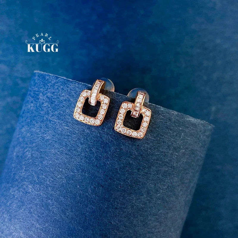 KUGG 100% 18K White/Rose Gold Earrings Fashion Square Shape OL Style Real Natural Diamond Stud Earrings for Women Fine Jewelry
KUGG 100% 18K White/Rose Gold Earrings Fashion Square Shape OL Style Real Natural Diamond Stud Earrings for Women Fine Jewelry