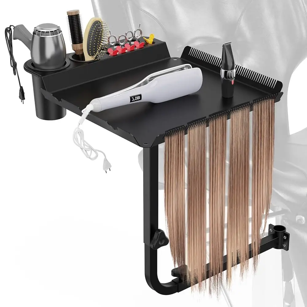 Hair Extension Tool Tray, Metal Salon Tray Attached To Chair, Styling Chair Tray With 360 Degree Rotation, Adjustable
Hair Extension Tool Tray, Metal Salon Tray Attached To Chair, Styling Chair Tray With 360 Degree Rotation, Adjustable