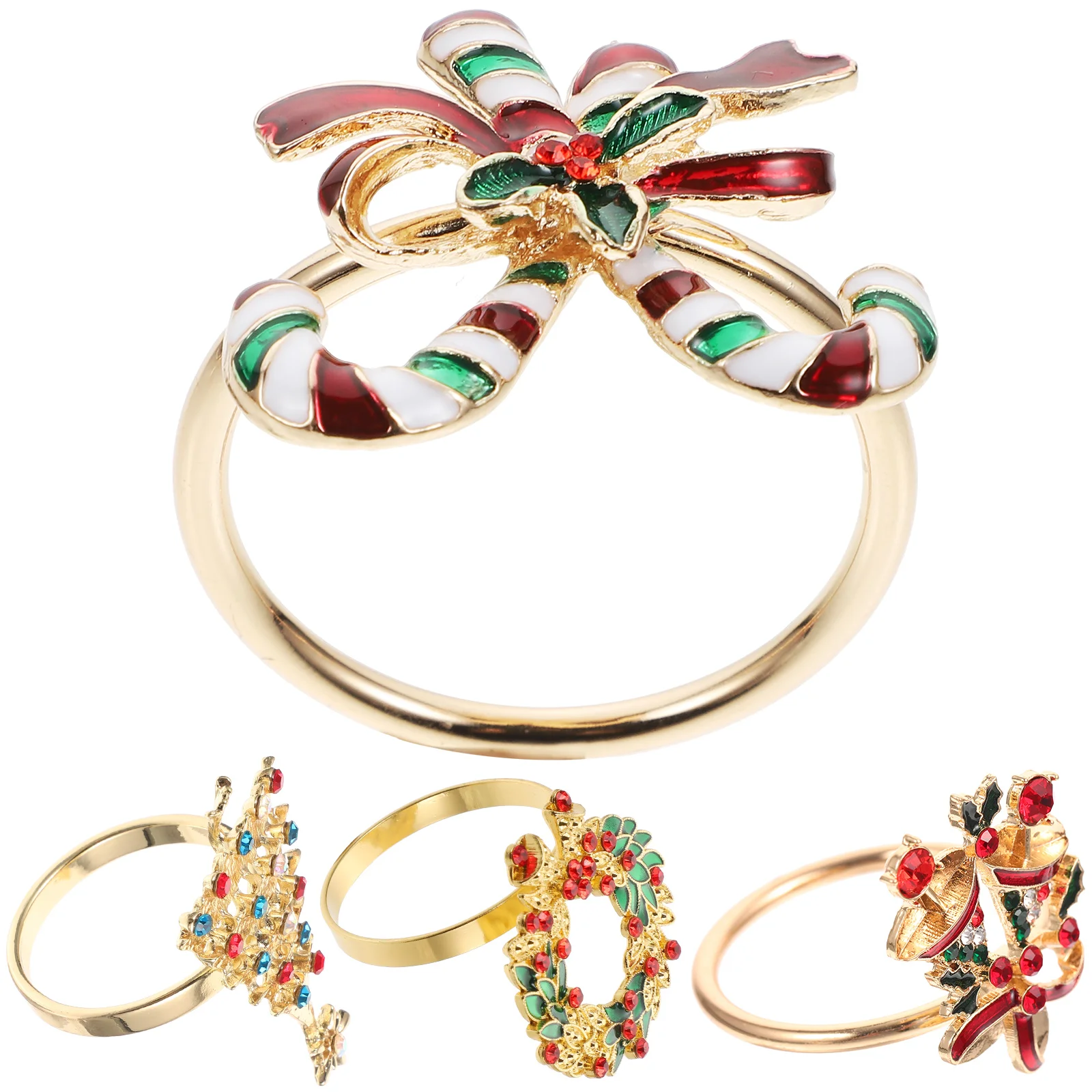 4 Pcs Christmas Napkin Rings Stainless Steel Rhinestone Decor Party Table naments Festive Accessories
4 Pcs Christmas Napkin Rings Stainless Steel Rhinestone Decor Party Table naments Festive Accessories
