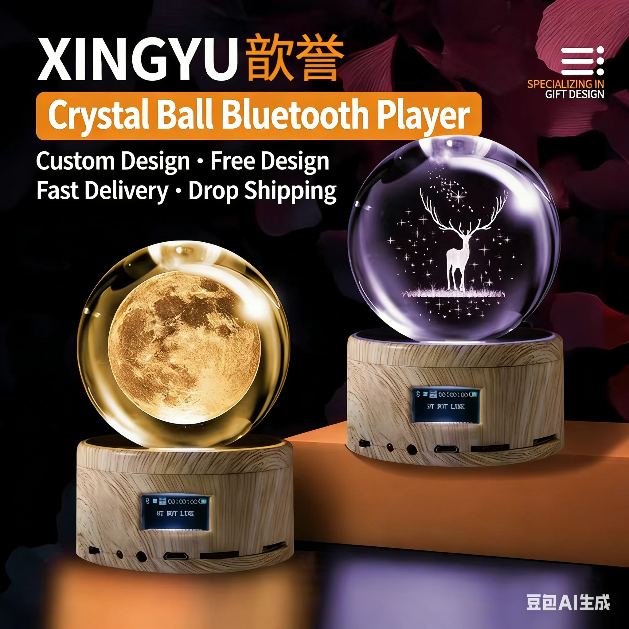 Хрустальный шар из прозрачного кварца с фото на заказ, Bluetooth-плеер с функцией вращения, настольный декор, светодиодный ночник - Романтический подарок на Рождество/День рождения
Хрустальный шар из прозрачного кварца с фото на заказ, Bluetooth-плеер с функцией вращения, настольный декор, светодиодный ночник - Романтический подарок на Рождество/День рождения