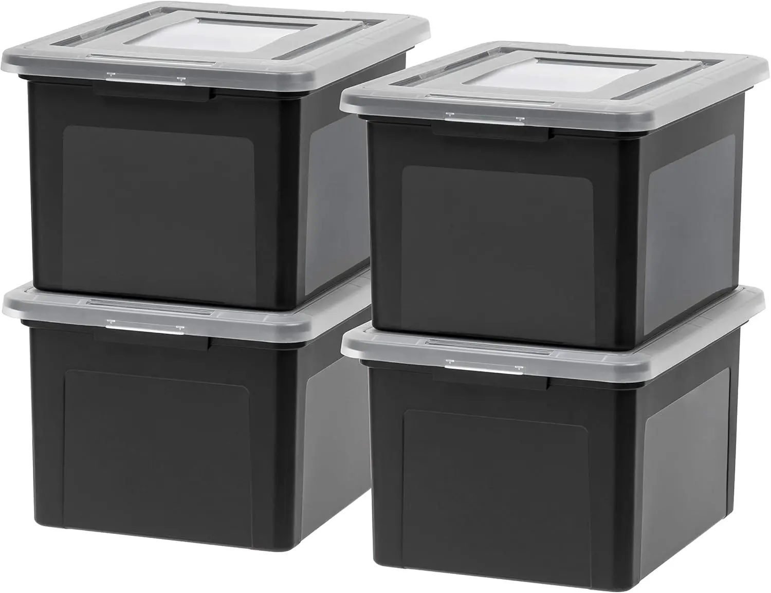Plastic File Organizer with Lids, Portable Storage Box for Letter/Legal Files, Stackable Durable BPA-Free Black 35 Qt 4 Pack
Plastic File Organizer with Lids, Portable Storage Box for Letter/Legal Files, Stackable Durable BPA-Free Black 35 Qt 4 Pack