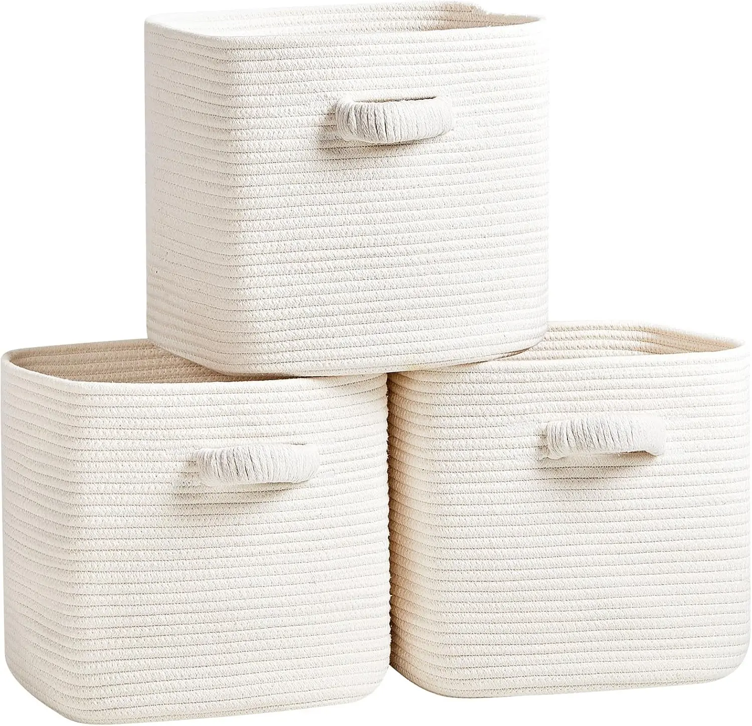 Set of Three 11 Inch Square Woven Storage Baskets for Closet Toy Organization White
Set of Three 11 Inch Square Woven Storage Baskets for Closet Toy Organization White