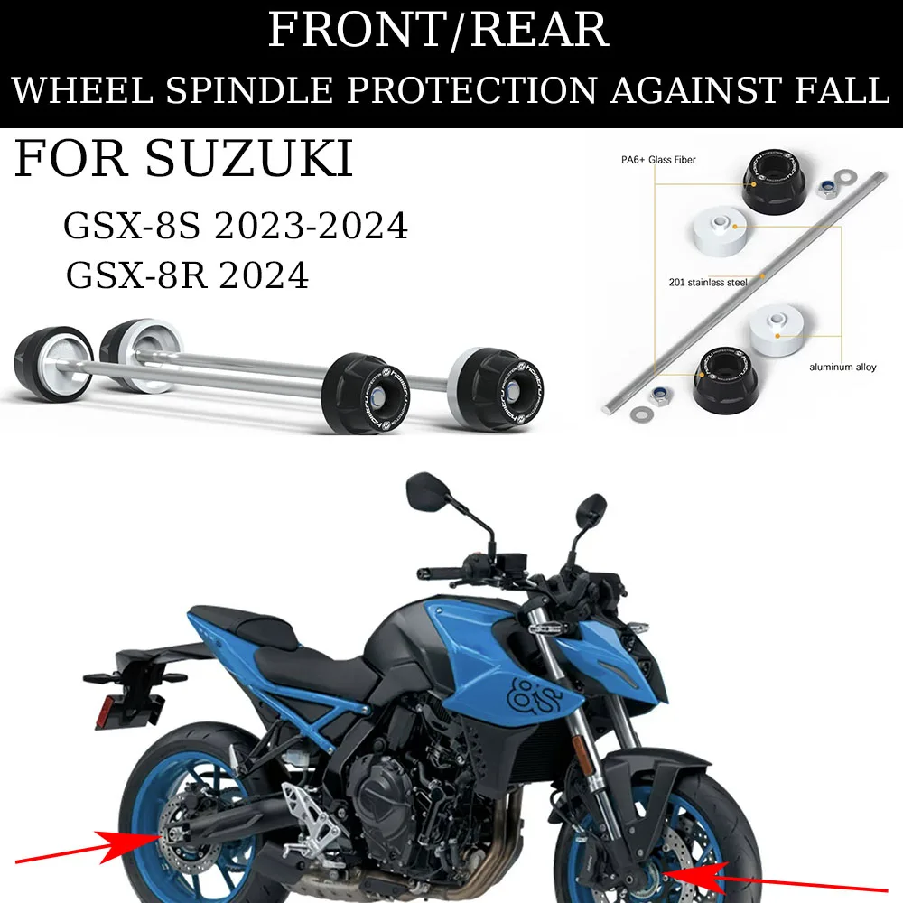 For Suzuki GSX-8S 2023-2024 GSX-8R 2024Front Rear wheel Protection Front Rear wheel Spindle Crash Protection
For Suzuki GSX-8S 2023-2024 GSX-8R 2024Front Rear wheel Protection Front Rear wheel Spindle Crash Protection