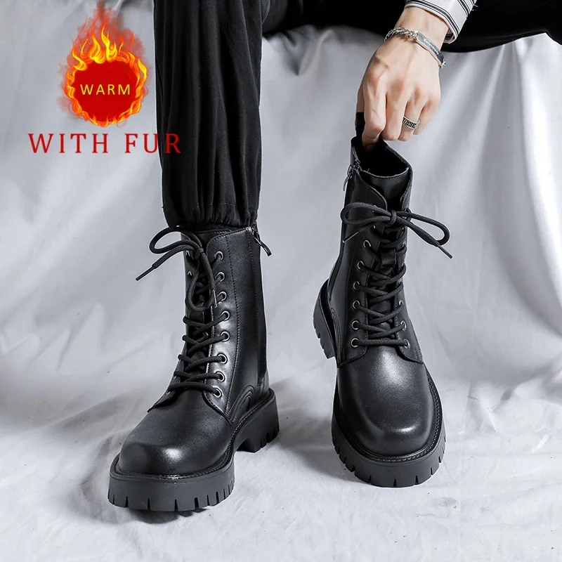 Men's thick soled boots Classic casual autumn and winter styles Work Leisure Office Outdoor warm high top leather shoes 38-46
Men's thick soled boots Classic casual autumn and winter styles Work Leisure Office Outdoor warm high top leather shoes 38-46