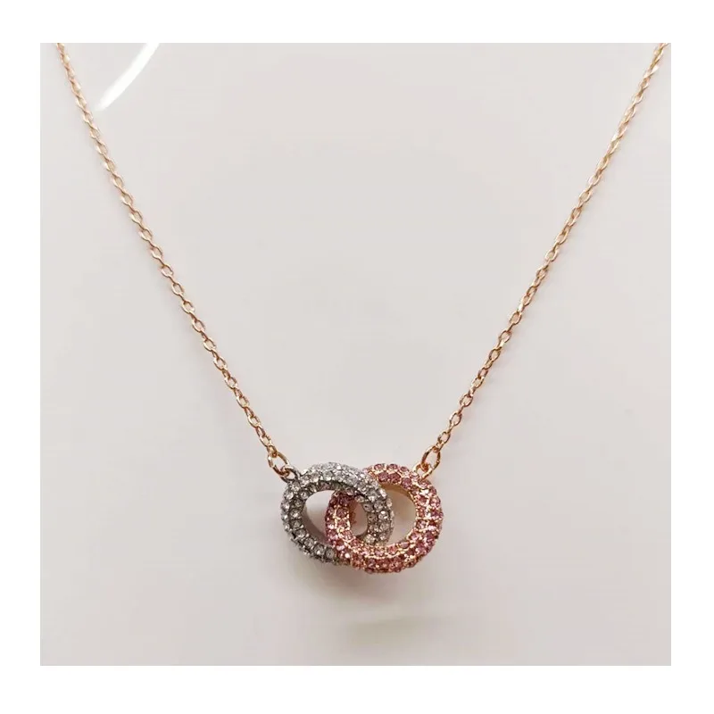New Shijia Romantic Double Ring Transfer Bead Necklace Stylish and Simple Full Diamond Interlocking Ring Necklace Women
New Shijia Romantic Double Ring Transfer Bead Necklace Stylish and Simple Full Diamond Interlocking Ring Necklace Women
