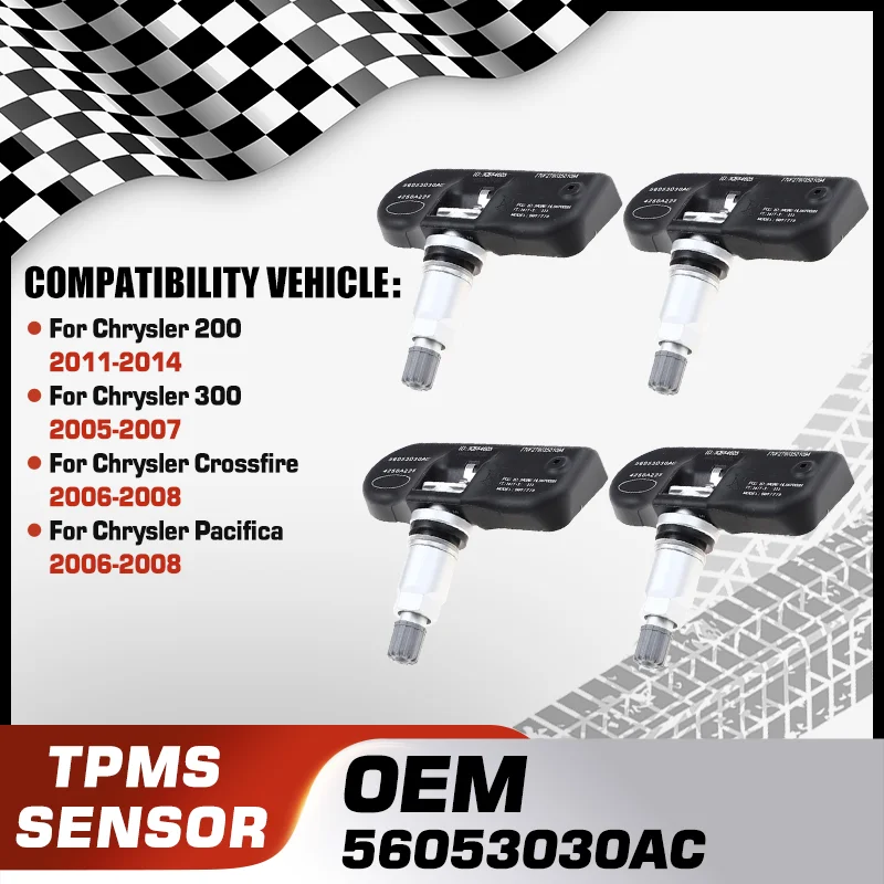 Tire Pressure Sensor For Chrysler 200 2011-2014 Chrysler 300 2005-2007 Chrysler Crossfire 2006-2008 Chrysler Pacifica 2006-2008
Tire Pressure Sensor For Chrysler 200 2011-2014 Chrysler 300 2005-2007 Chrysler Crossfire 2006-2008 Chrysler Pacifica 2006-2008