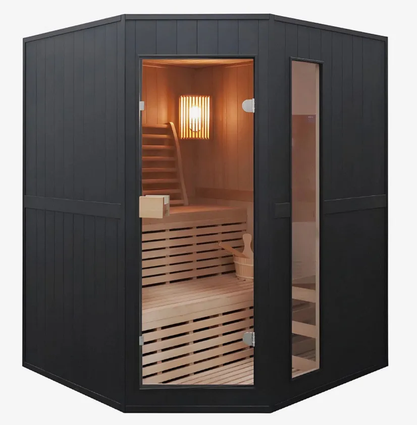 Indoor Sauna Room, 3-4 Person Canadian Hemlock Solid Wood Traditional Wooden Sauna, Premium Quality Home Bathroom Spa, Black
Indoor Sauna Room, 3-4 Person Canadian Hemlock Solid Wood Traditional Wooden Sauna, Premium Quality Home Bathroom Spa, Black