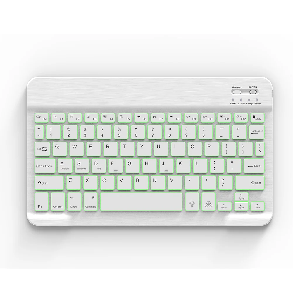 10 Inch Wireless Keyboard Compatible with Computer Phone Tablet Rgb Backlit Portable Foldable Design