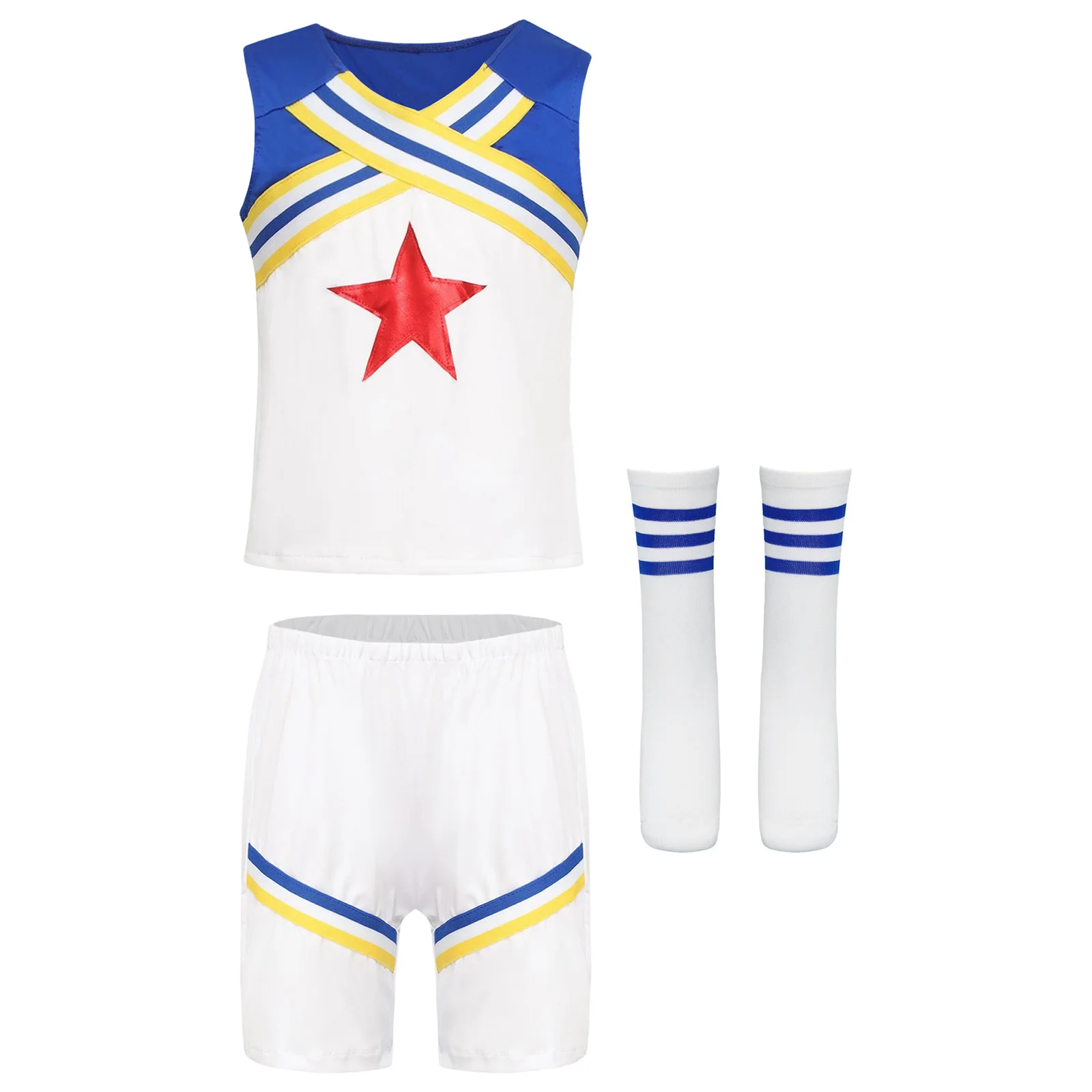 2Pcs Kids Unisex Cheerleading Uniform Outfit Boys Girls Costume School Activities Team Dance Outfit Sport Meeting Cheer Outfit
2Pcs Kids Unisex Cheerleading Uniform Outfit Boys Girls Costume School Activities Team Dance Outfit Sport Meeting Cheer Outfit