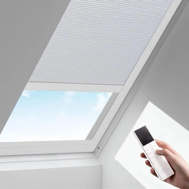 Perfect Fit Blinds Warter-Proof Blackout Remote Control Connect Google Motorized Honeycomb Skylight Blinds For Oblique Windows
Perfect Fit Blinds Warter-Proof Blackout Remote Control Connect Google Motorized Honeycomb Skylight Blinds For Oblique Windows