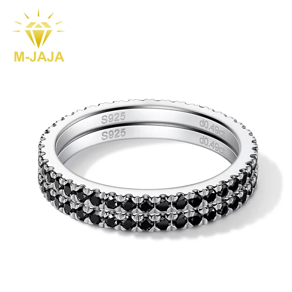 M-JAJA S925 Sterling Silver Black Moissanite Eternity Band Ring Gold Plated Diamond Stackable Ring Fine Jewelry Gift for Women
M-JAJA S925 Sterling Silver Black Moissanite Eternity Band Ring Gold Plated Diamond Stackable Ring Fine Jewelry Gift for Women