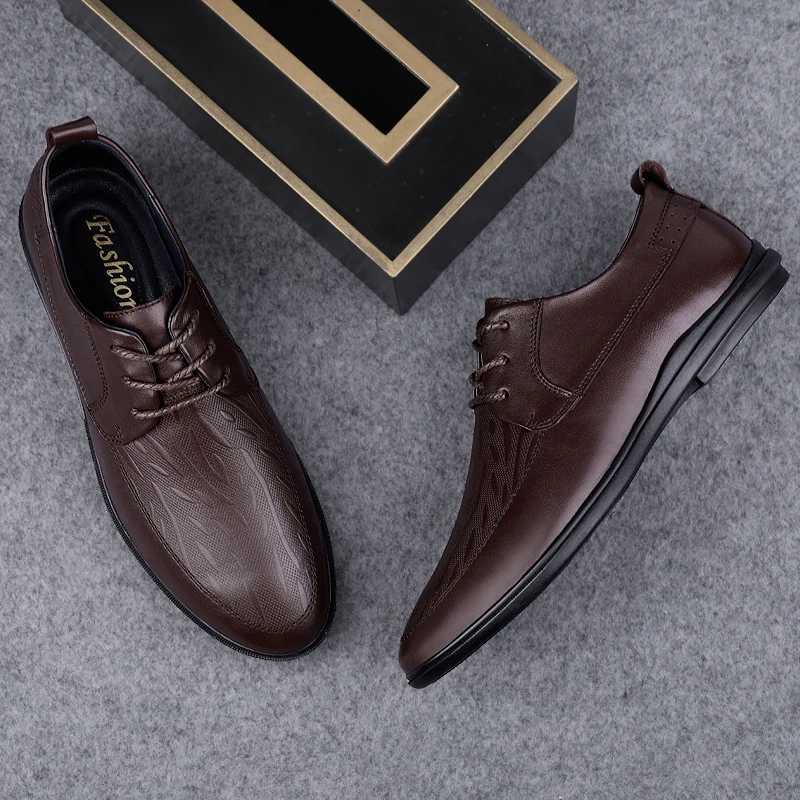 High End Brand Men's Genuine Leather Shoes Office Business Casual Shoes Soft Soled Comfortable Work Shoes for Men's Lace Up
High End Brand Men's Genuine Leather Shoes Office Business Casual Shoes Soft Soled Comfortable Work Shoes for Men's Lace Up