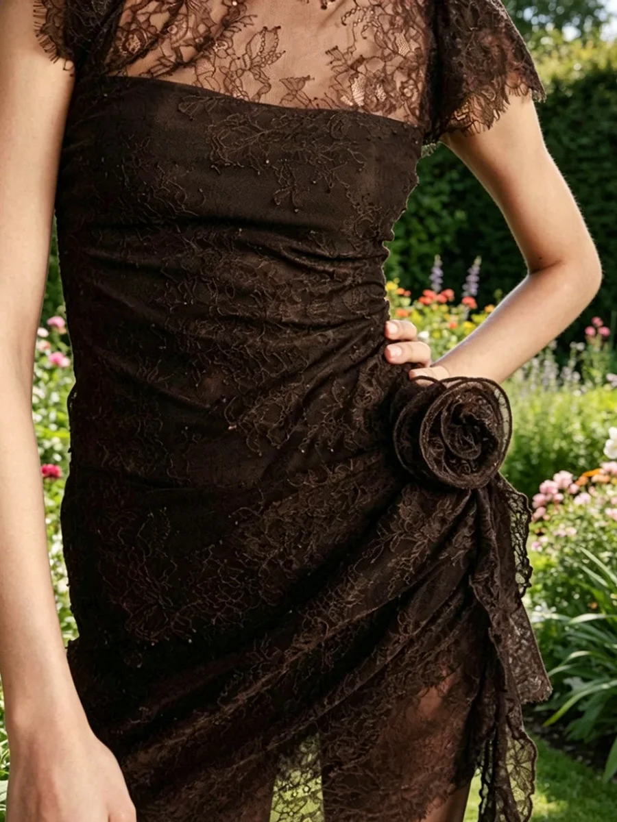 Elegant High Collar Lace Ruched Floral Short Sleeve Slim Formal Evening Dresses Birthday Party Prom Gowns Customized
Elegant High Collar Lace Ruched Floral Short Sleeve Slim Formal Evening Dresses Birthday Party Prom Gowns Customized