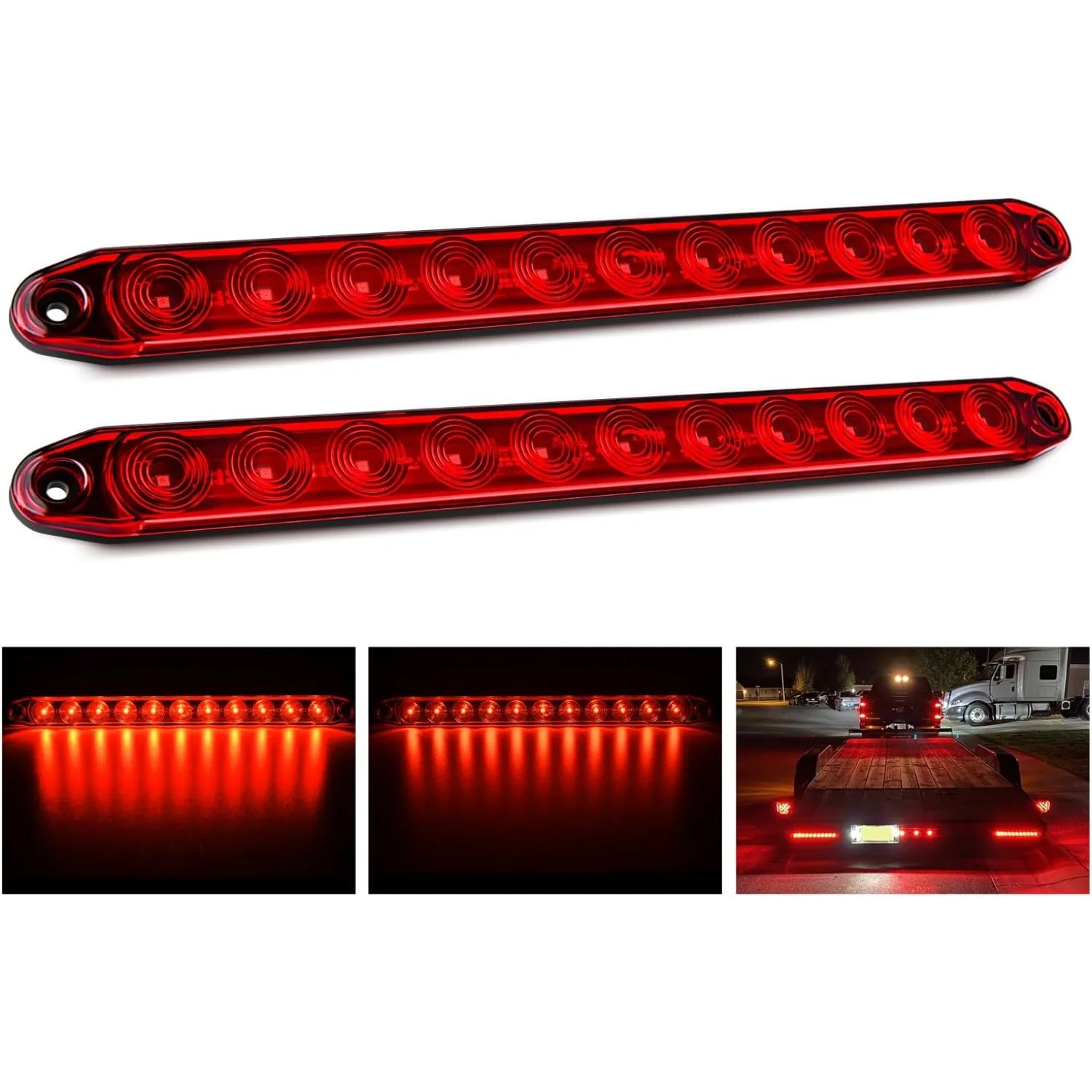 Nilight 2PCS 16Inch 11 LED Red Trailer Light Bar for Parking Stop Turn Signals Tail Brake DOT Compliant IP65 Waterproof Truck ID Marker
Nilight 2PCS 16Inch 11 LED Red Trailer Light Bar for Parking Stop Turn Signals Tail Brake DOT Compliant IP65 Waterproof Truck ID Marker