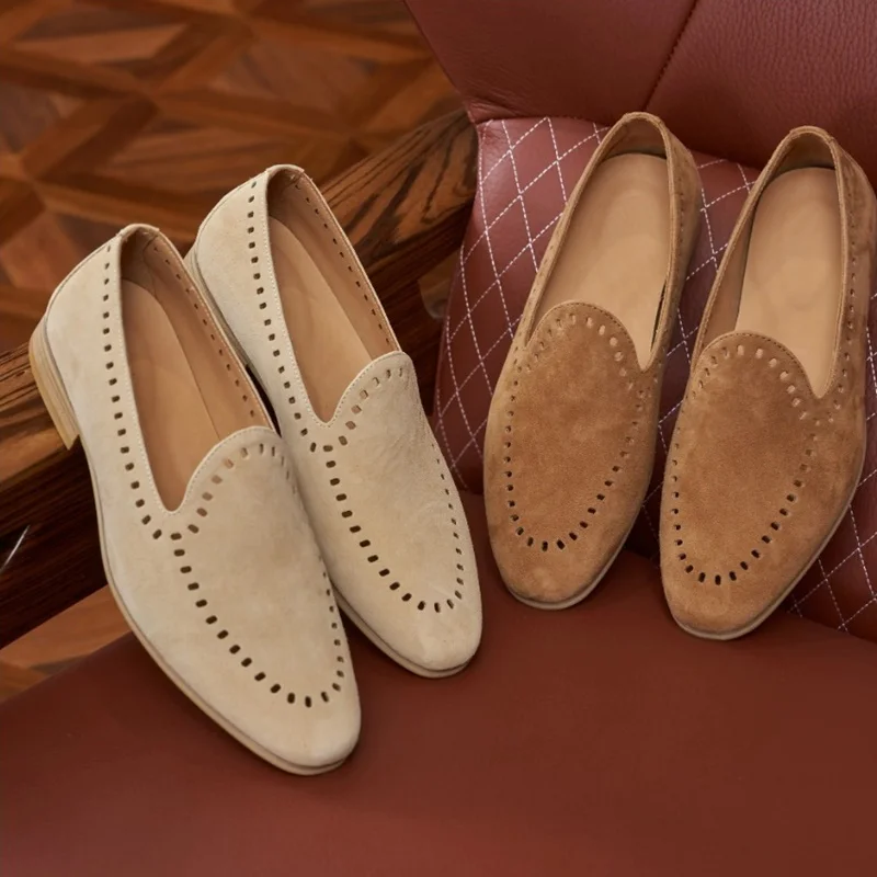 Summer Men's Casual Leather Shoes Slip-on Lazy Shoes British Style Hollow-out Suede Loafers Dress Shoes Breathable Driving Shoes
Summer Men's Casual Leather Shoes Slip-on Lazy Shoes British Style Hollow-out Suede Loafers Dress Shoes Breathable Driving Shoes