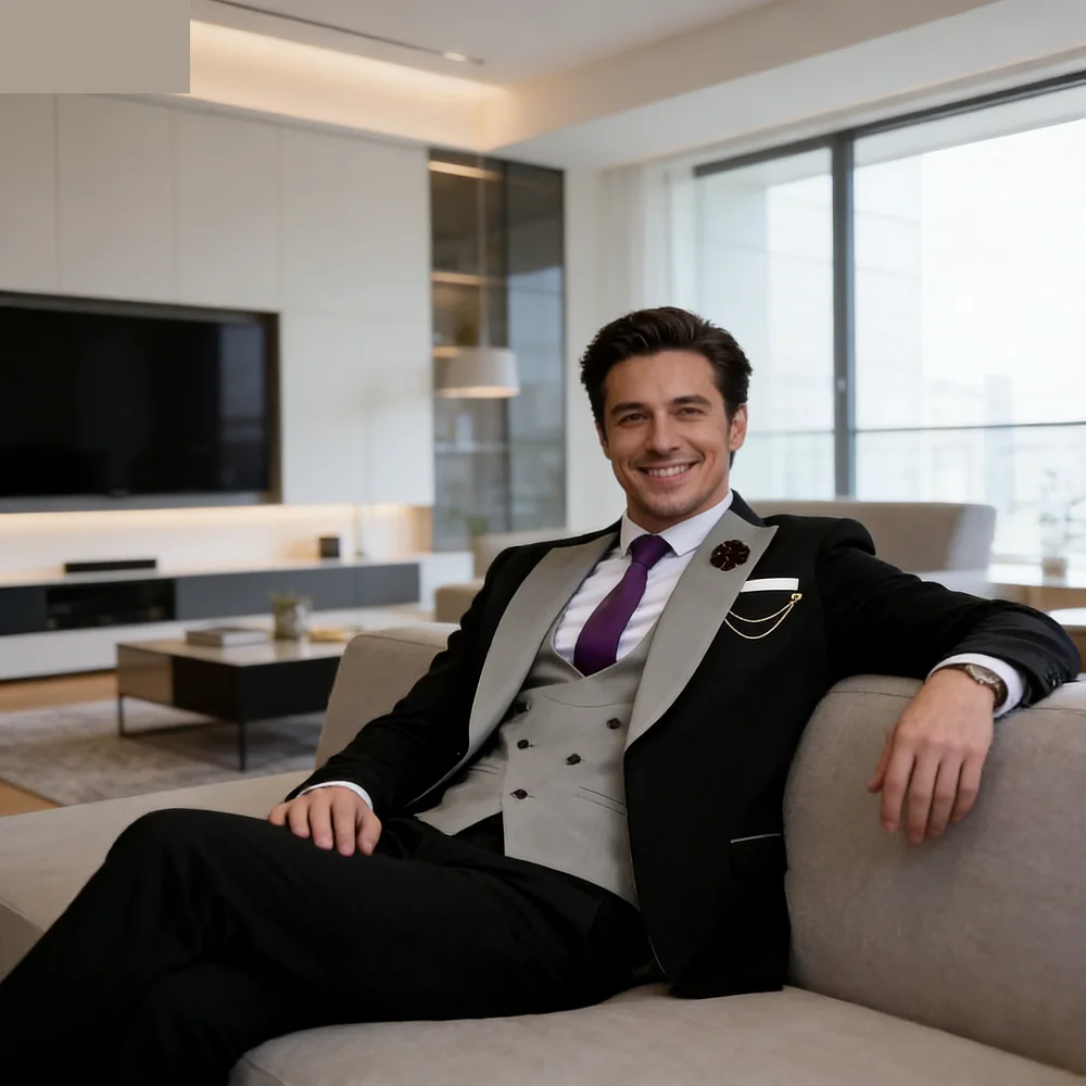 Luxury Men's Tuxedo Suits 3 Piece Set One Button Blazer Vest Pants for Wedding Ceremony Male Fashion
Luxury Men's Tuxedo Suits 3 Piece Set One Button Blazer Vest Pants for Wedding Ceremony Male Fashion