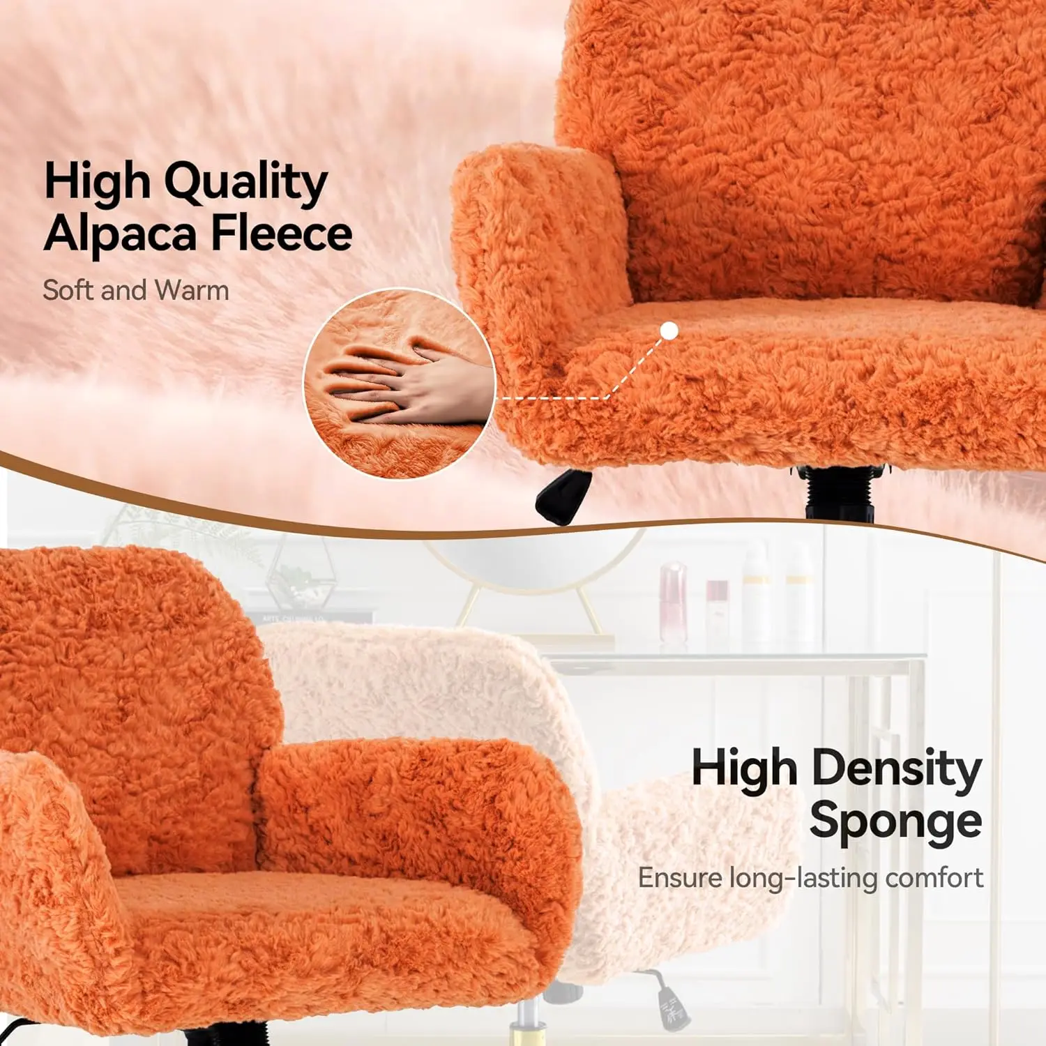 Warmiehomy Furry Cute Office Chair, Modern Swivel Desk Chair, Makeup Vanity Chair With Back, Alpaca Fleece Desk Chair With
Warmiehomy Furry Cute Office Chair, Modern Swivel Desk Chair, Makeup Vanity Chair With Back, Alpaca Fleece Desk Chair With
