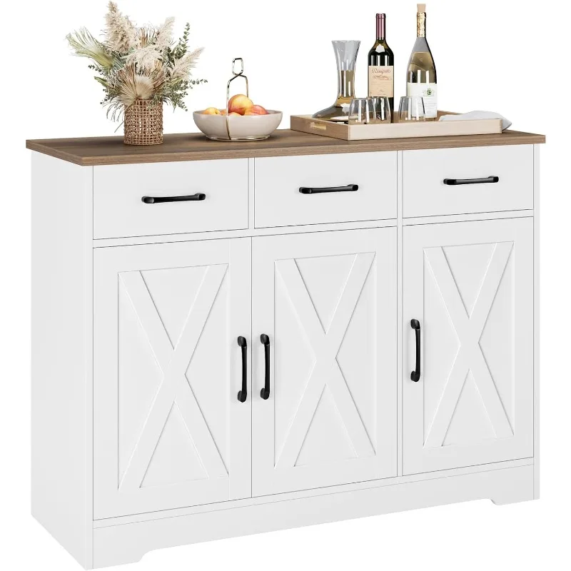 HOSTACK Modern Farmhouse Sideboard Buffet Cabinet,Barn Doors Buffet Storage Cabinet Drawers Shelves,Wood Coffee Bar with Storage
HOSTACK Modern Farmhouse Sideboard Buffet Cabinet,Barn Doors Buffet Storage Cabinet Drawers Shelves,Wood Coffee Bar with Storage