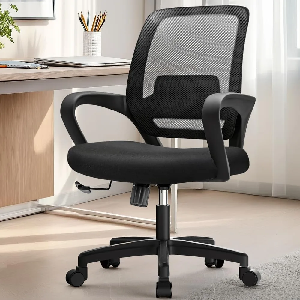 Office Desk Ergonomic Mesh Computer Chair with Lumbar Support Adjustable Height Swivel Rolling Wheels Comfy Mid Back Task Chair
Office Desk Ergonomic Mesh Computer Chair with Lumbar Support Adjustable Height Swivel Rolling Wheels Comfy Mid Back Task Chair