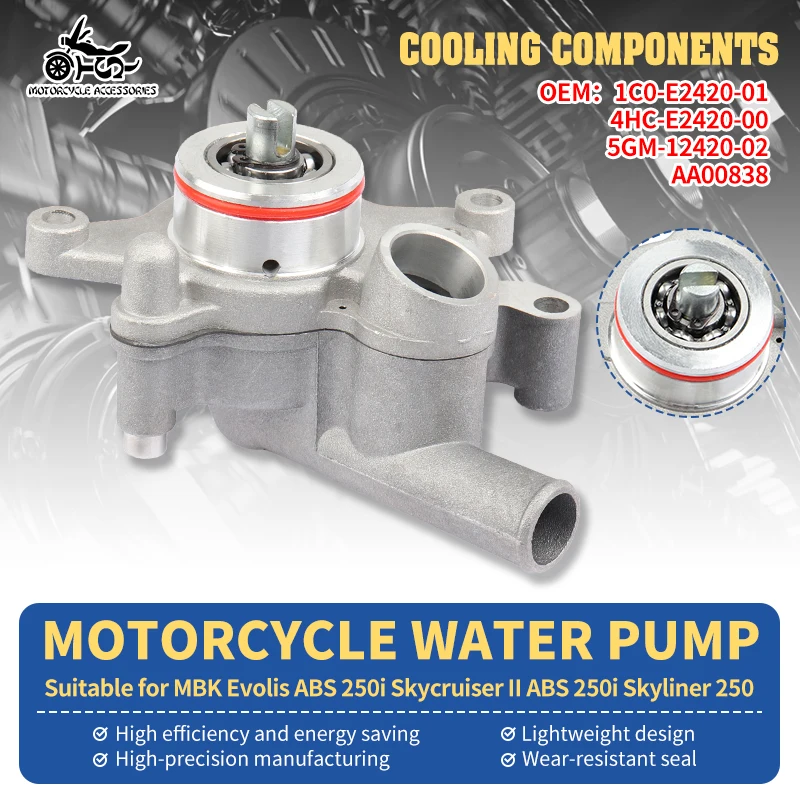 SJ Motorcycle Water Pump Assembly Cooling System Leak Prevention For MBK Evolis ABS 250i Skycruiser II ABS 250i Skyliner 250
SJ Motorcycle Water Pump Assembly Cooling System Leak Prevention For MBK Evolis ABS 250i Skycruiser II ABS 250i Skyliner 250
