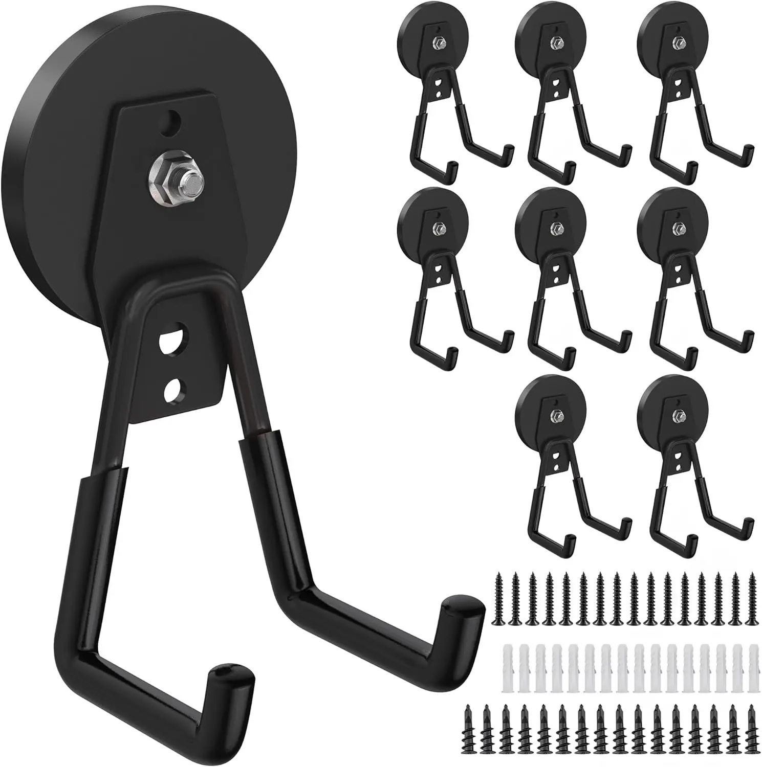 8-Pack Heavy Duty Magnetic Hooks with Anti-Slip Coating for Garage Tools
8-Pack Heavy Duty Magnetic Hooks with Anti-Slip Coating for Garage Tools