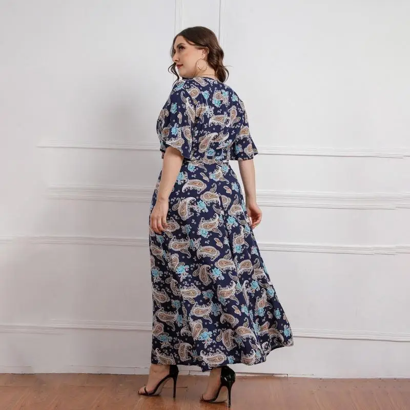 L38E Womens Casual Summer Boho Dress with V Neck Short Sleeve Loose Dress
L38E Womens Casual Summer Boho Dress with V Neck Short Sleeve Loose Dress